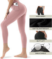 3 Pack High Waisted Leggings for Women Butt Lift Tummy Control Yoga Pants Non See-Through Workout Running Pants…