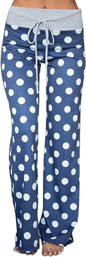 X-Image Women'S Comfy Pajamas Drawstring Stretch Floral Print Long Wide Leg Lounge Pants