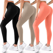 3 Pack High Waisted Leggings for Women Butt Lift Tummy Control Yoga Pants Non See-Through Workout Running Pants…