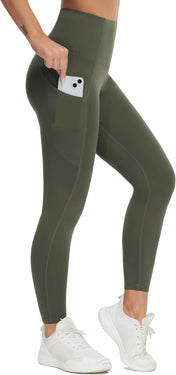 Dragon Fit High Waist Yoga Leggings with 3 Pockets,Tummy Control Workout Running 4 Way Stretch Yoga Pants