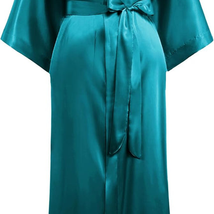 PRODESIGN Satin Kimono Robe Women Long Silky Kimono Bathrobe Sleepwear Wedding Bridesmaid Robe