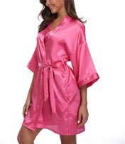 Women'S Satin Kimono Robes Bridesmaid Wedding Robes Silky Bathrobes Summer Loungewear