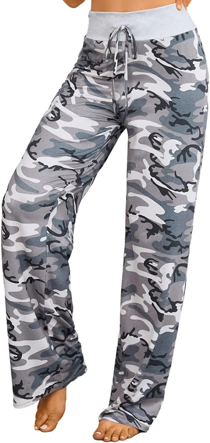 X-Image Women'S Comfy Pajamas Drawstring Stretch Floral Print Long Wide Leg Lounge Pants