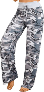 X-Image Women'S Comfy Pajamas Drawstring Stretch Floral Print Long Wide Leg Lounge Pants