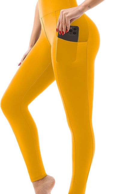 SINOPHANT High Waisted Leggings with Pockets Women, Full Length Capri Buttery Soft Stretchy Yoga Pants