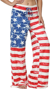 X-Image Women'S Comfy Pajamas Drawstring Stretch Floral Print Long Wide Leg Lounge Pants