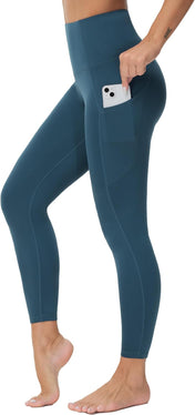 High waist yoga leggings with 3 pockets – tummy control 4-way stretch workout pants for women