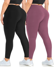 Plus size high waist leggings for women – stretchy tummy control yoga pants black spandex workout leggings