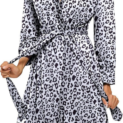 Hotouch Womens Knee Length Lightweight 3/4 Sleeves Cotton Bath Robe