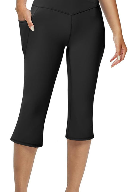 Women'S Flare Leggings with Pockets-Crossover High Waisted Bootcut Yoga Pants-Tummy Control Bell Bottom Leggings