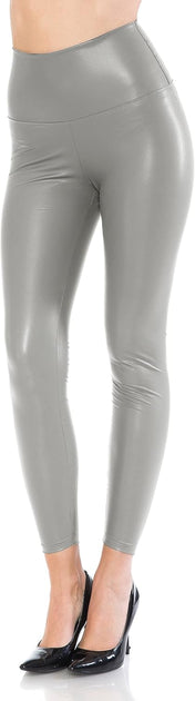 Leggings Depot Women'S High Waist Faux Leather Leggings Tights Pleather Pants